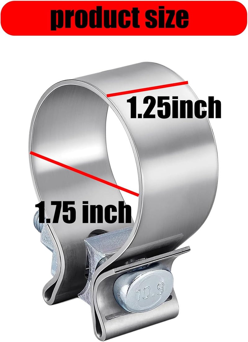 VPZMT 1.75" Muffler Exhaust Clamp Fit for Harley Touring/Street Glide/Electra Glide/Road King/Road Glide, Stainless Steel 304 - Image 2